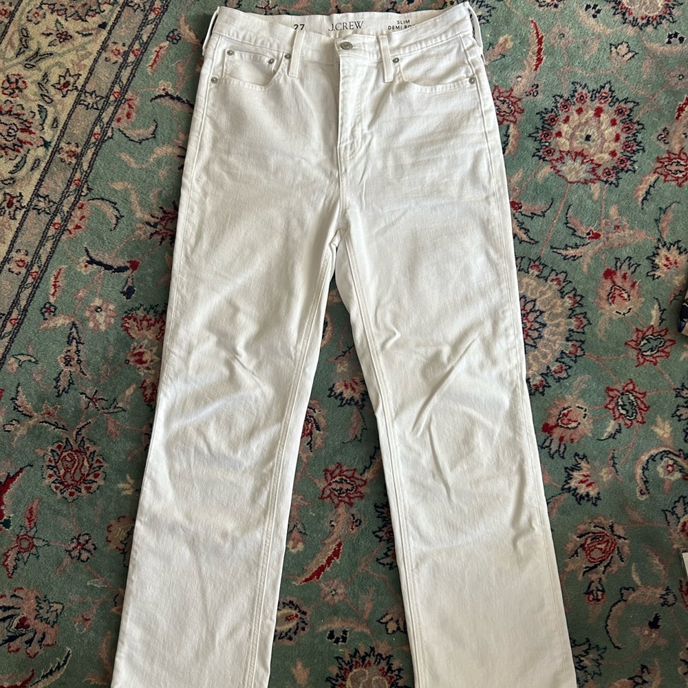 J crew slim white jeans
